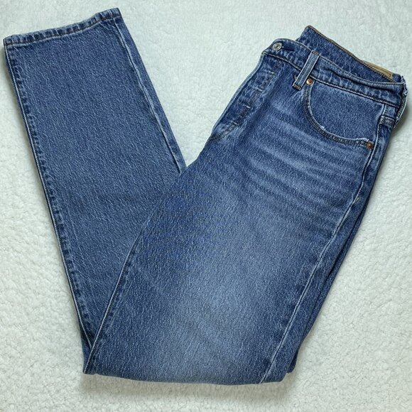 Levis 501 Jeans Womens 29x32 Blue Original Fit Button Fly Straight Leg High Rise - Picture 1 of 13